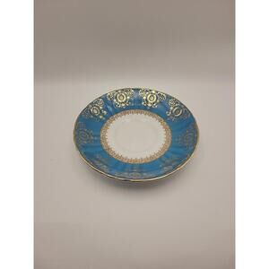 Royal Grafton Vintage Bone China Saucer Plate Beautiful Gold Tourquise England